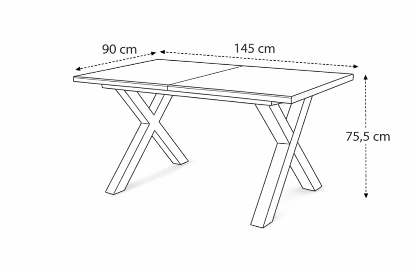 Jedálenský stôl EBON + 4ks jedlenie stolička ENZO béžová
