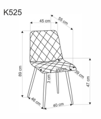 Jedálenská stolička K525 WDF sivá / prírodná