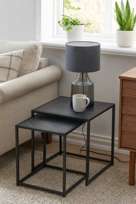 Konferenční stolek DUETTA - sada 2 ks černá