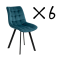 Set 6 kusov jedálenská stolička NIKI tyrkysová