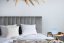 Čalouněná postel MARIKA šedá/dřevěný rám 160x200