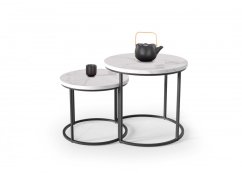 Konferenční stolek OREO - sada 2 ks bílý mramor/černý