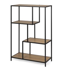 Regálová knihovna ARCANA 400875 přírodní/černá