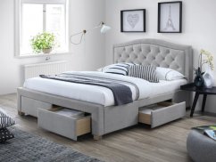 Čalúnená posteľ ELECTRA so zásuvkami sivá 160x200