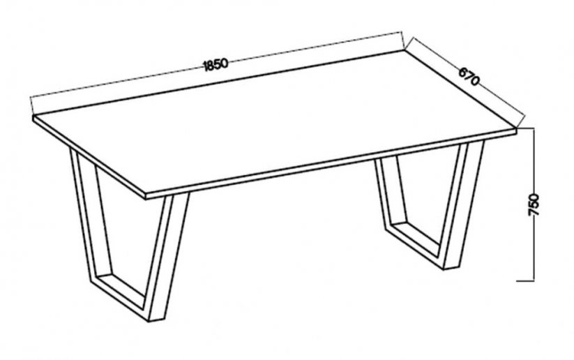 Jídelní stůl KAISARA černá/bílá 185x67