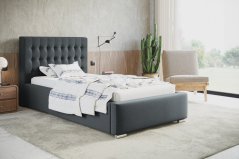 Čalouněná postel BED 2 90x200 tmavě šedá
