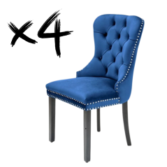 Set 4 kusů jídelní židle MIYA modrá