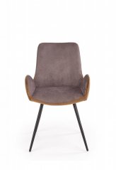 Jedálenská stolička K392 tmavo sivá/hnedá