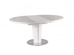 Rozkladací jedálenský stôl ORBIT CERAMIC biely ø 120(160)