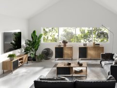 Konferenční stolek Michel R8 dub/černé lamely