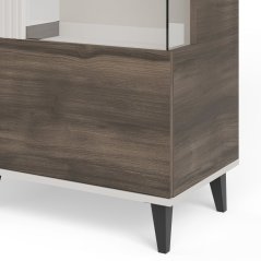 Vitrína RANDOM 2 W-1 kašmír/orech/čierna