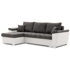 Sedacia súprava VEGAS 250/160 ĽAVÁ tmavo sivá/biela