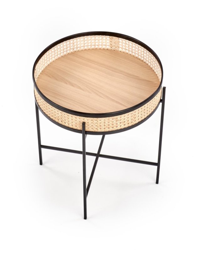 Konferenčný stolík LANIPA rattan/čierny
