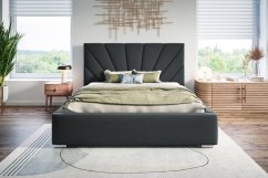 Čalúnená posteľ BED 9 140x200 tmavo sivá