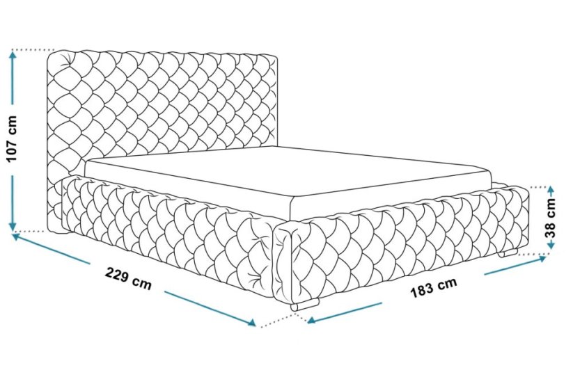 Čalúnená posteľ BED 15 160x200 JASMÍNE výber z farieb