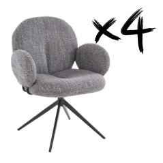 Set 4 kusov jedálenská stolička / kreslo K568 sivá - výpredaj skladu