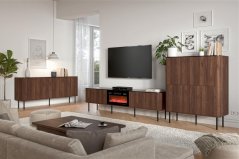 TV stolek SOLANO RTV-2 ořech warmia / černý mramor (200 cm)
