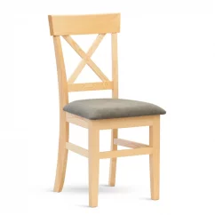 Jídelní židle PINO X s čalouněným sedákem borovice