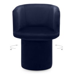 Otočné čalouněné křeslo PETRA tmavě modré