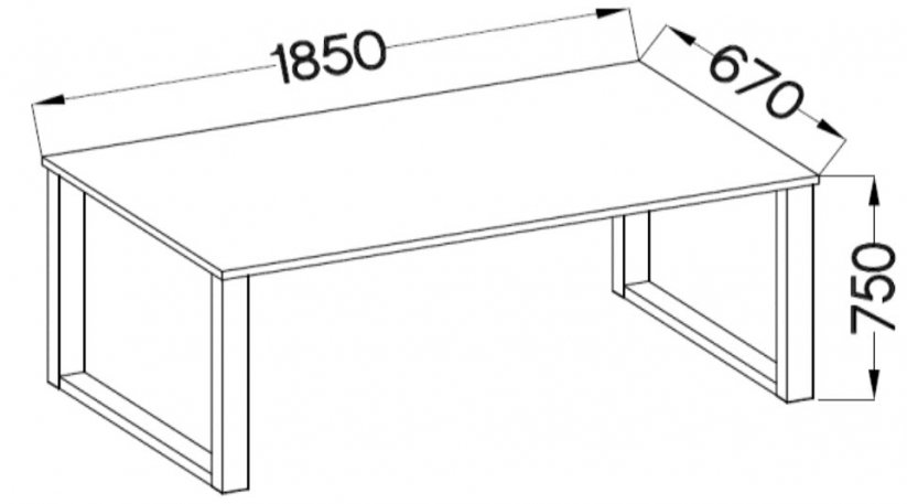 Jídelní stůl PILGRIM černá/lancelot 185x67