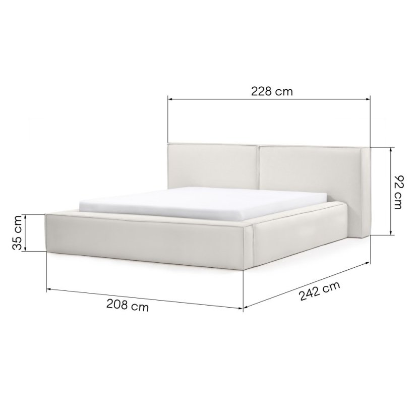 Čalouněná postel PAVLÍK 160x200 světle béžová