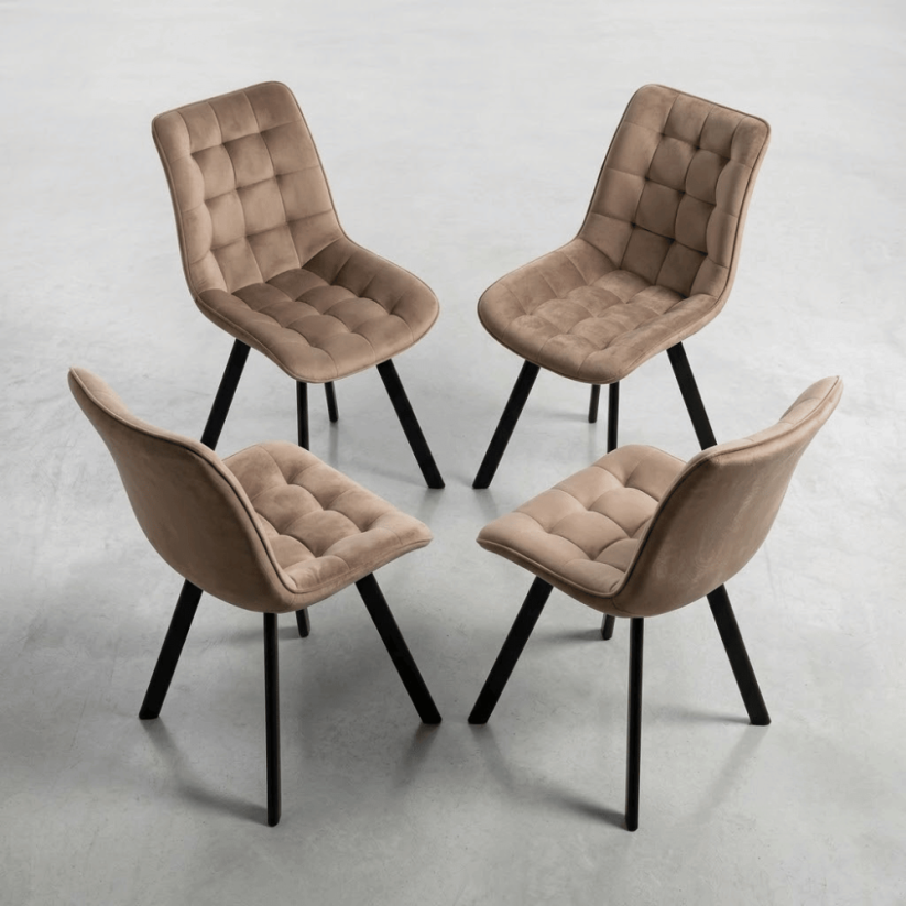 Set 4 kusů jídelní židle NIKI béžová