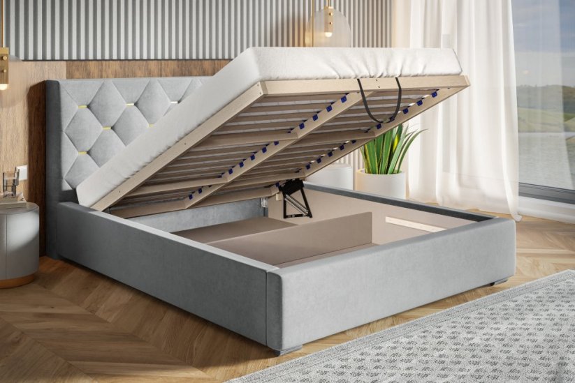 Čalouněná postel BED 17 JASMÍNE  160 X 200 výběz barev
