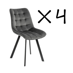 Set 4 kusů jídelní židle NIKI šedá