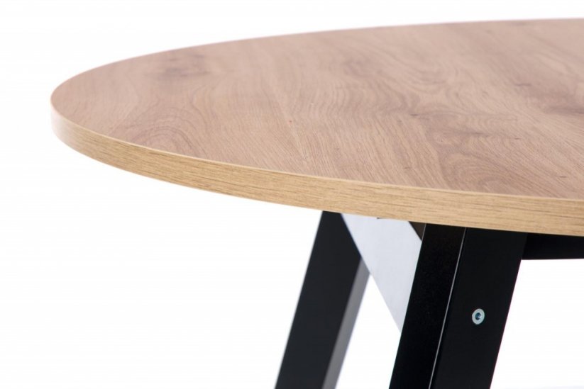 Rozkladací jedálenský stôl RUBEN 102(142)x102 dub artisan/čierny