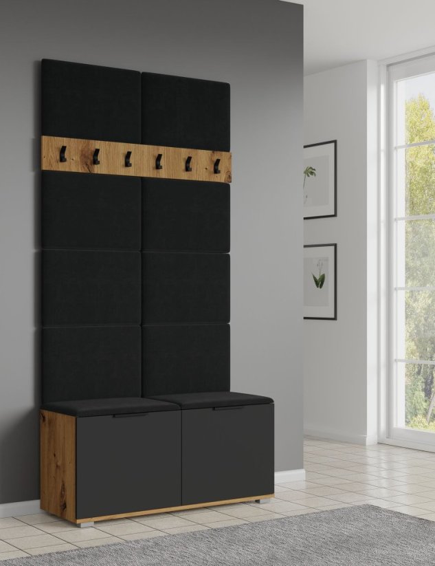 Čalouněný nástěnný panel CLIF P-50 černá