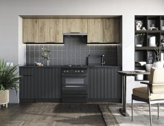 Kuchynská linka EMMA 240 dub artisan/čierna