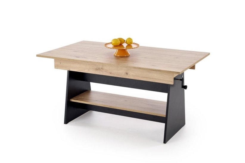Rozkladací konferenčný stolík ERIKA dub artisan/čierna