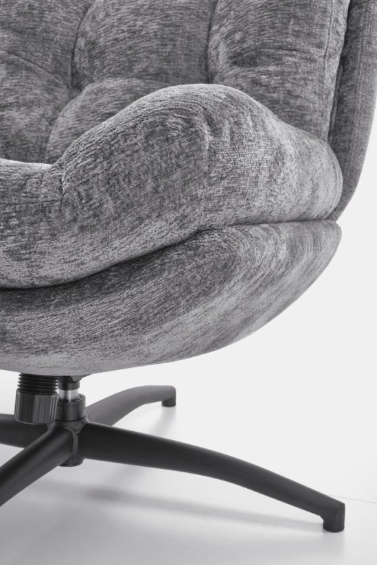 Čalúnené kreslo PESTO s podnožkou sivé