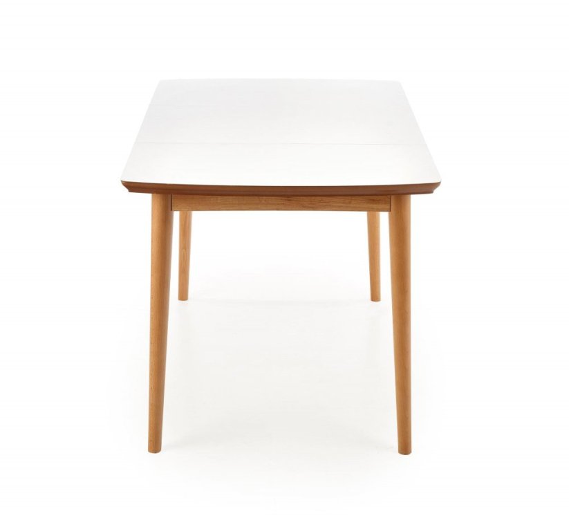 Rozkladací jedálenský stôl BARRET 90(190)x80 biely mat/dub lefkas