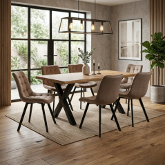 Jedálenský set 6+1 ROBUL 160 prírodný / NIKI béžová