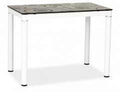 Jedálenský stôl DAMAR čierno-biely 100x60