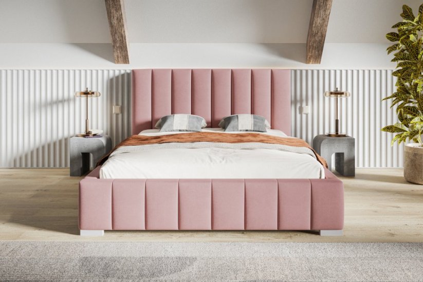 Čalouněná postel BED 10 140x200 růžová