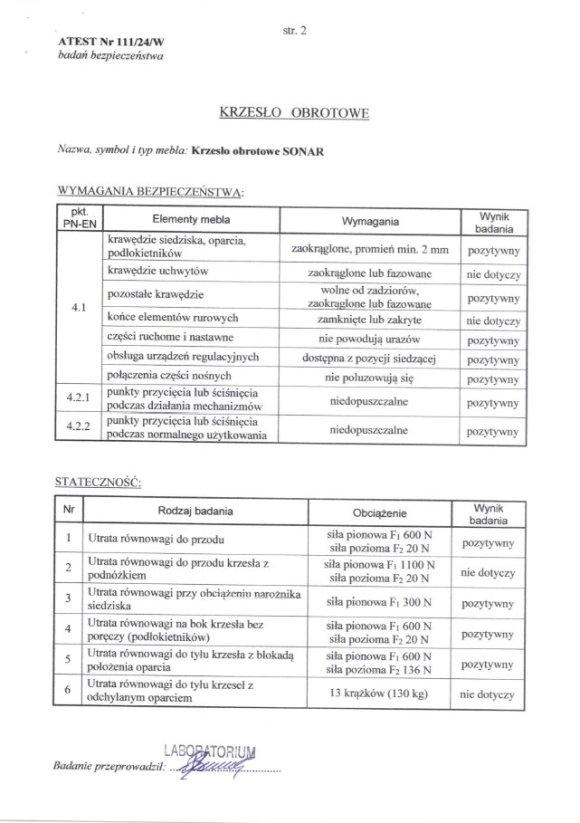 Kancelárska stolička SONAR čierna