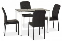 Jedálenský stôl DAMAR čierno-biely 100x60