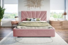 Čalouněná postel BED 9 180x200 růžová