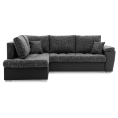 Sedacia súprava VEGAS 245/190 ĽAVÁ tmavo sivá/čierna