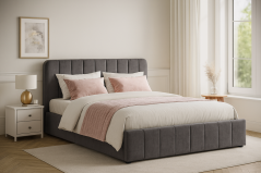 Čalúnená posteľ AVENA 140x200 tmavo sivá