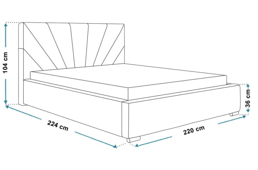 Čalouněná postel BED 9 200x200 tmavě zelená