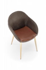 Jedálenská stolička / kreslo K304 tmavo sivá / hnedá