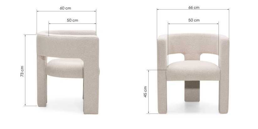 Čalouněné křeslo ZORA LOOP béžová - výprodej skladu