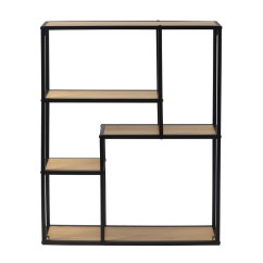 Regálová knihovna ARCANA 400575 přírodní/černá