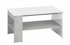 Konferenčný stolík RUBENS betón sivý/biela lesk