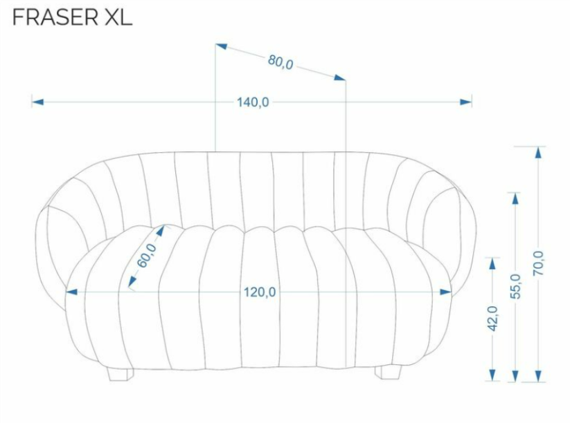 Široké relaxačné kreslo FRASER XL tmavo béžové