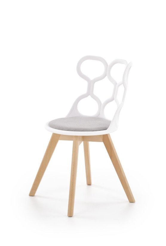 Jedálenská stolička K308 biela/sivá