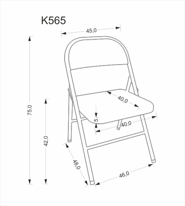 Skladacia stolička K565 biela